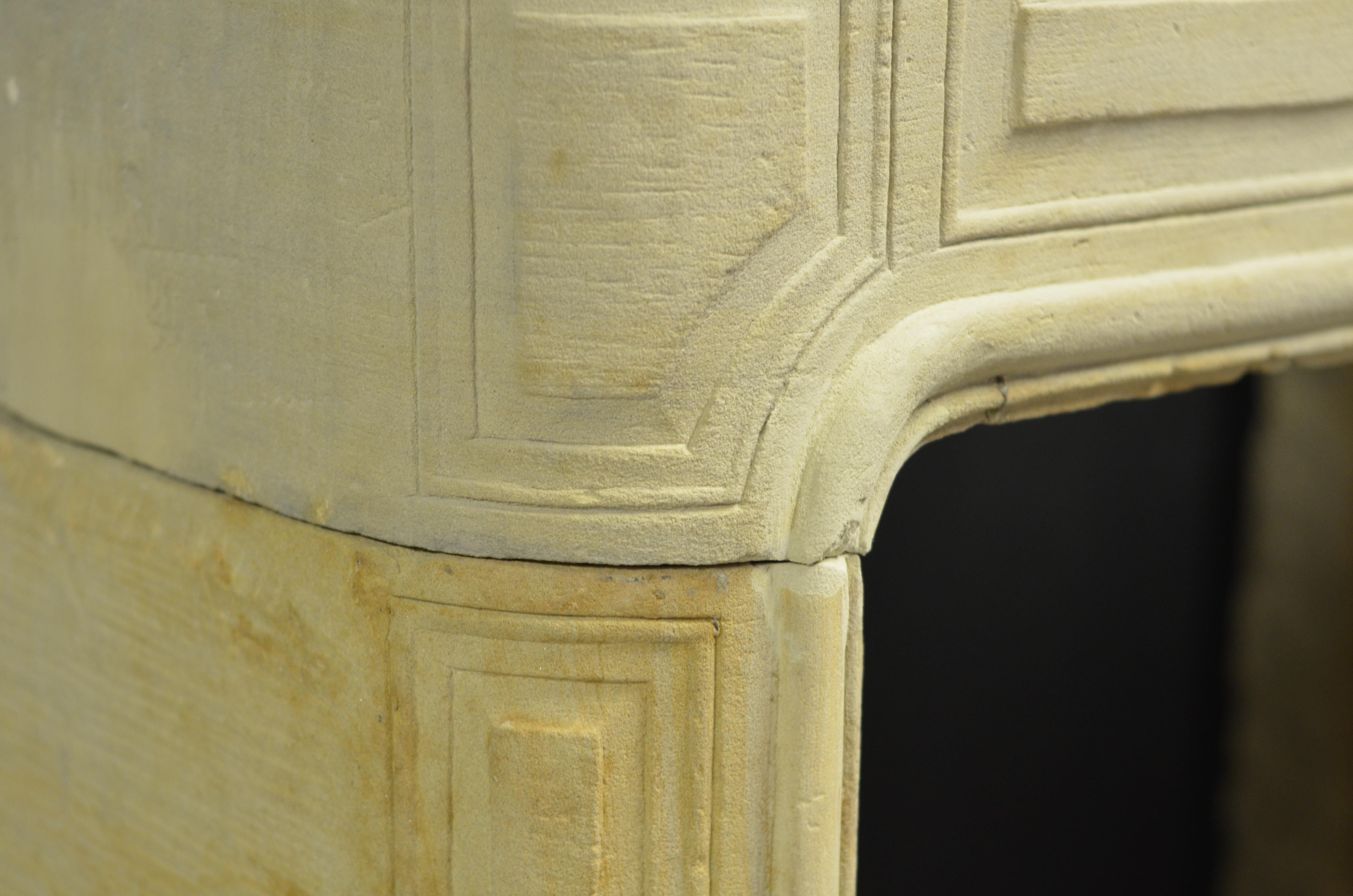 Antique Sandstone Louis XVI Fireplace Mantel For Sale 11