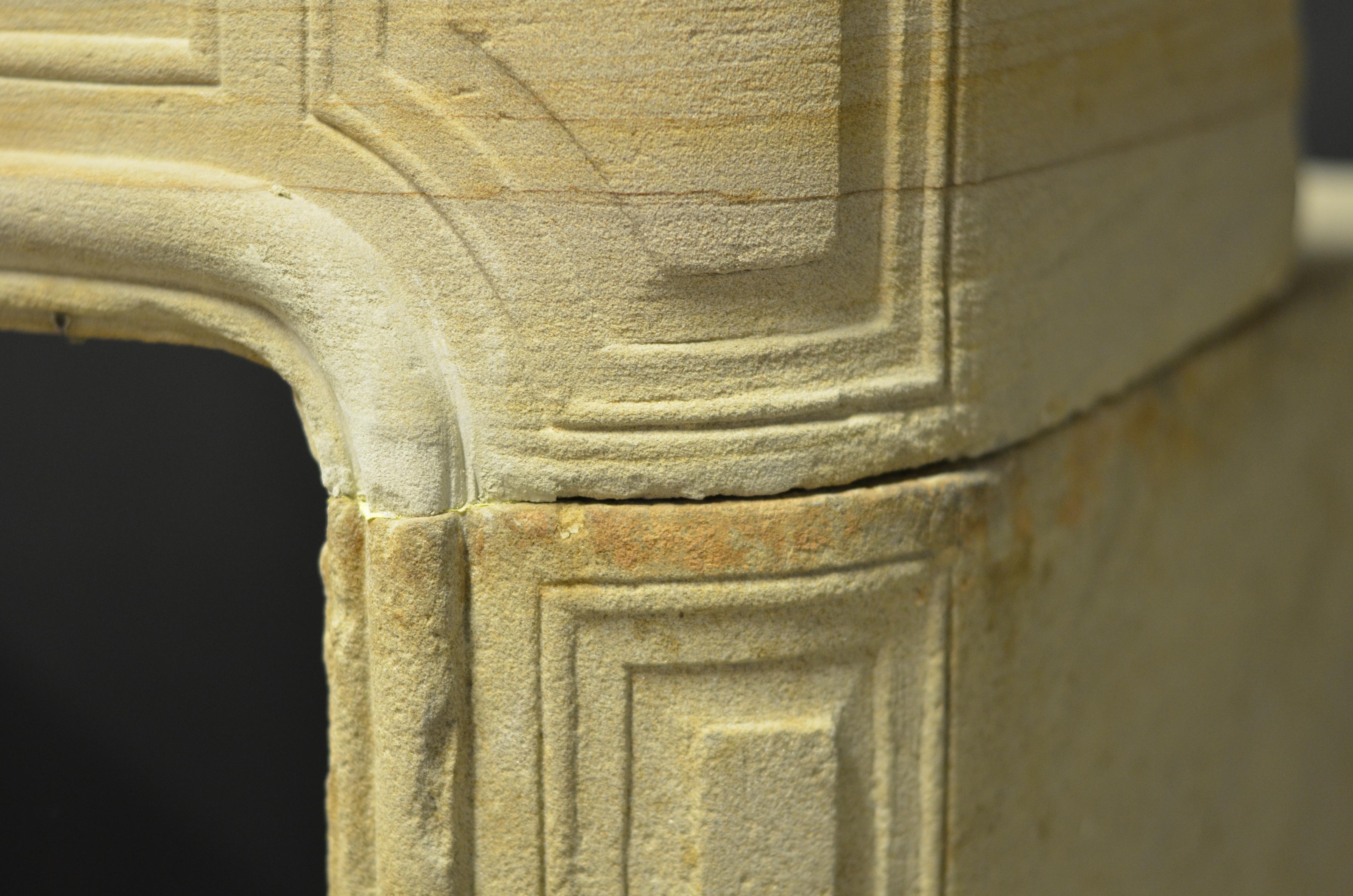 Antique Sandstone Louis XVI Fireplace Mantel For Sale 15