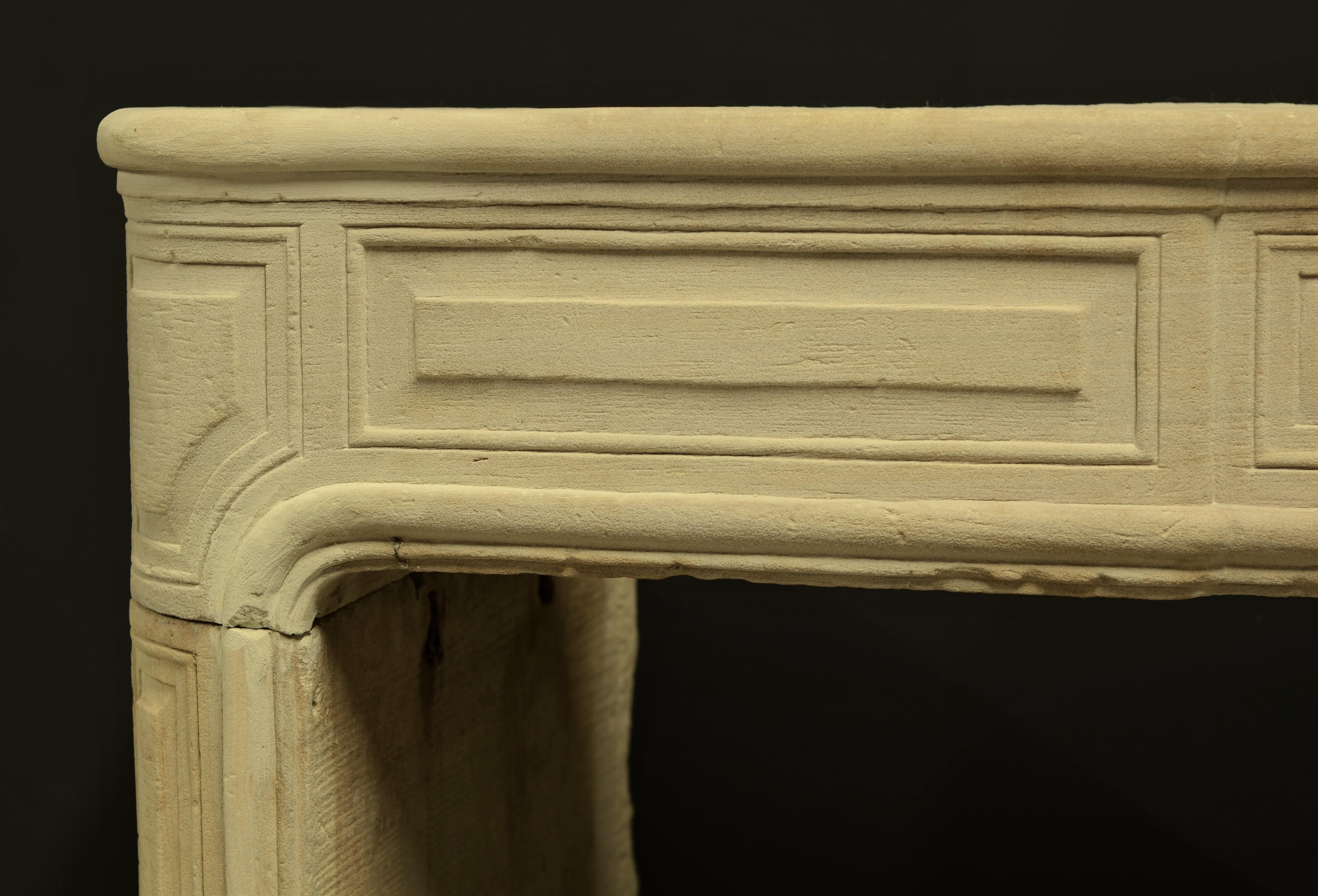 Antique Sandstone Louis XVI Fireplace Mantel For Sale 2