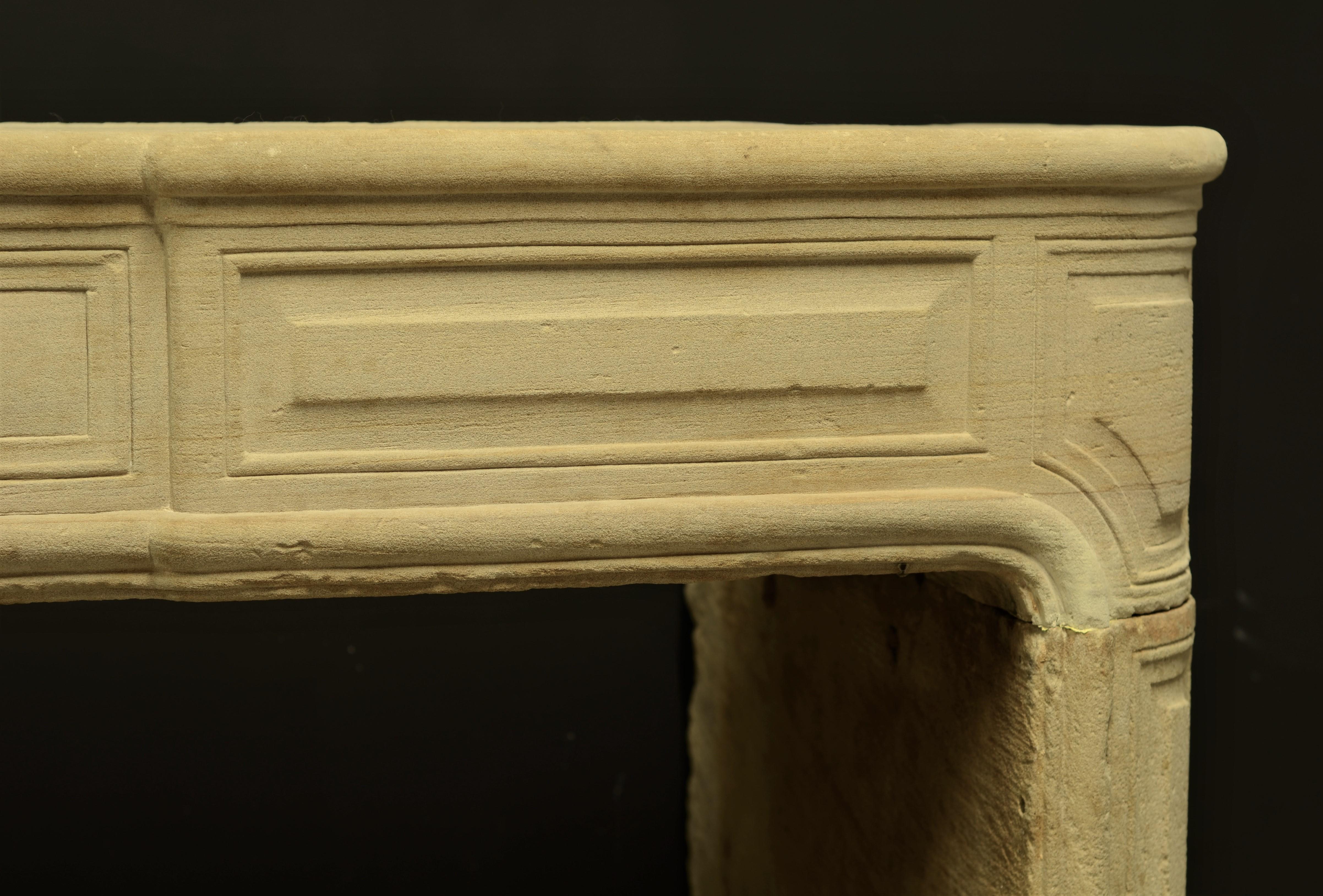 Antique Sandstone Louis XVI Fireplace Mantel For Sale 3