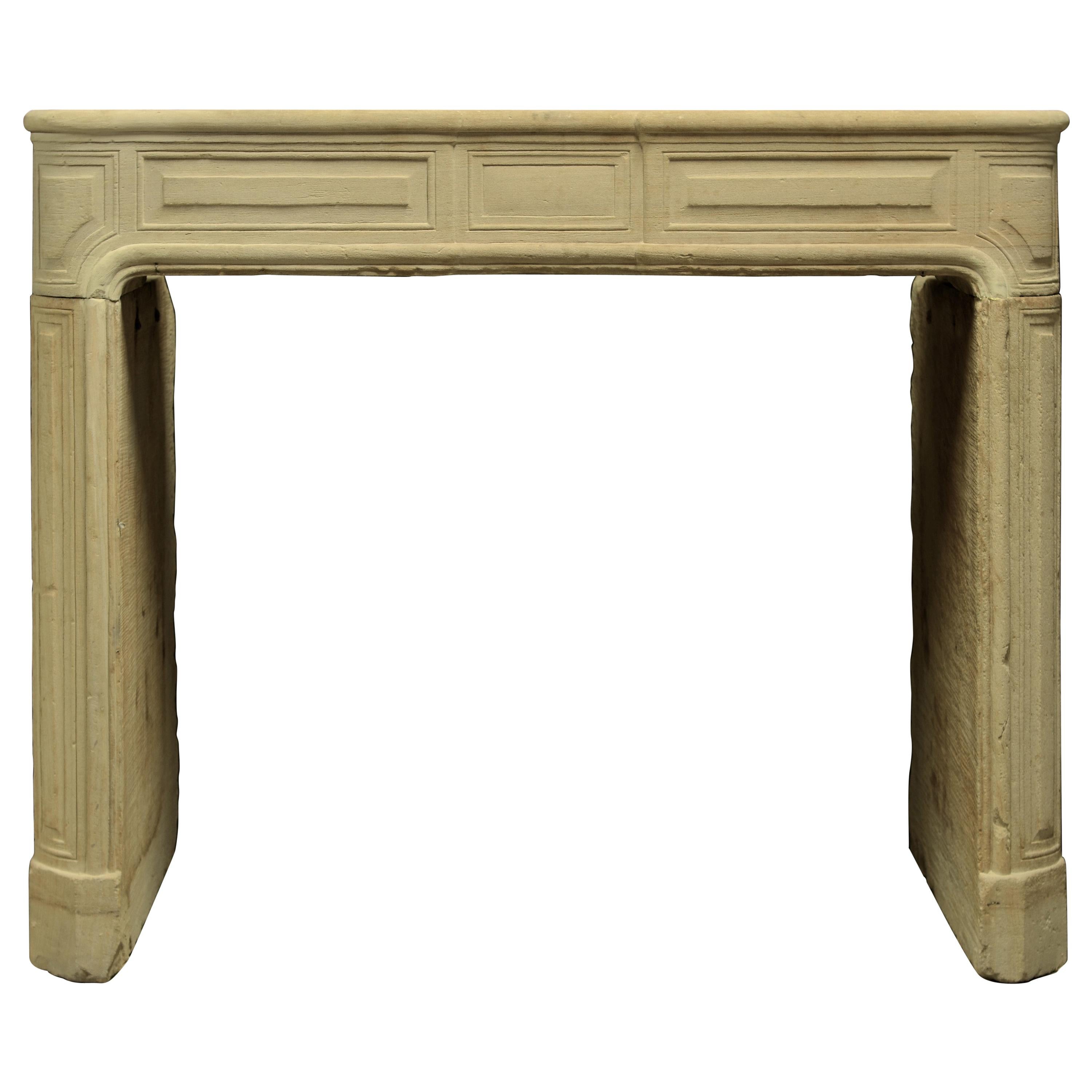 Antique Sandstone Louis XVI Fireplace Mantel