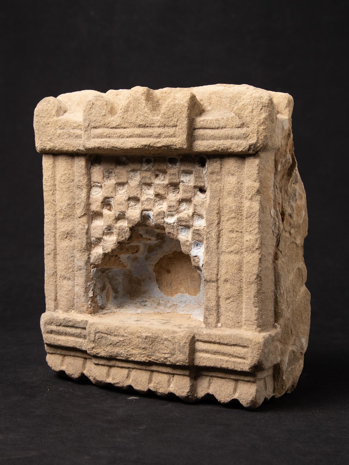 This Antique Sandstone Temple from India is a stunning and historically significant piece, expertly carved from high-quality sandstone. Standing at 26.5 cm high, with a width of 23 cm and depth of 14.6 cm, this intricate sculpture dates back to the