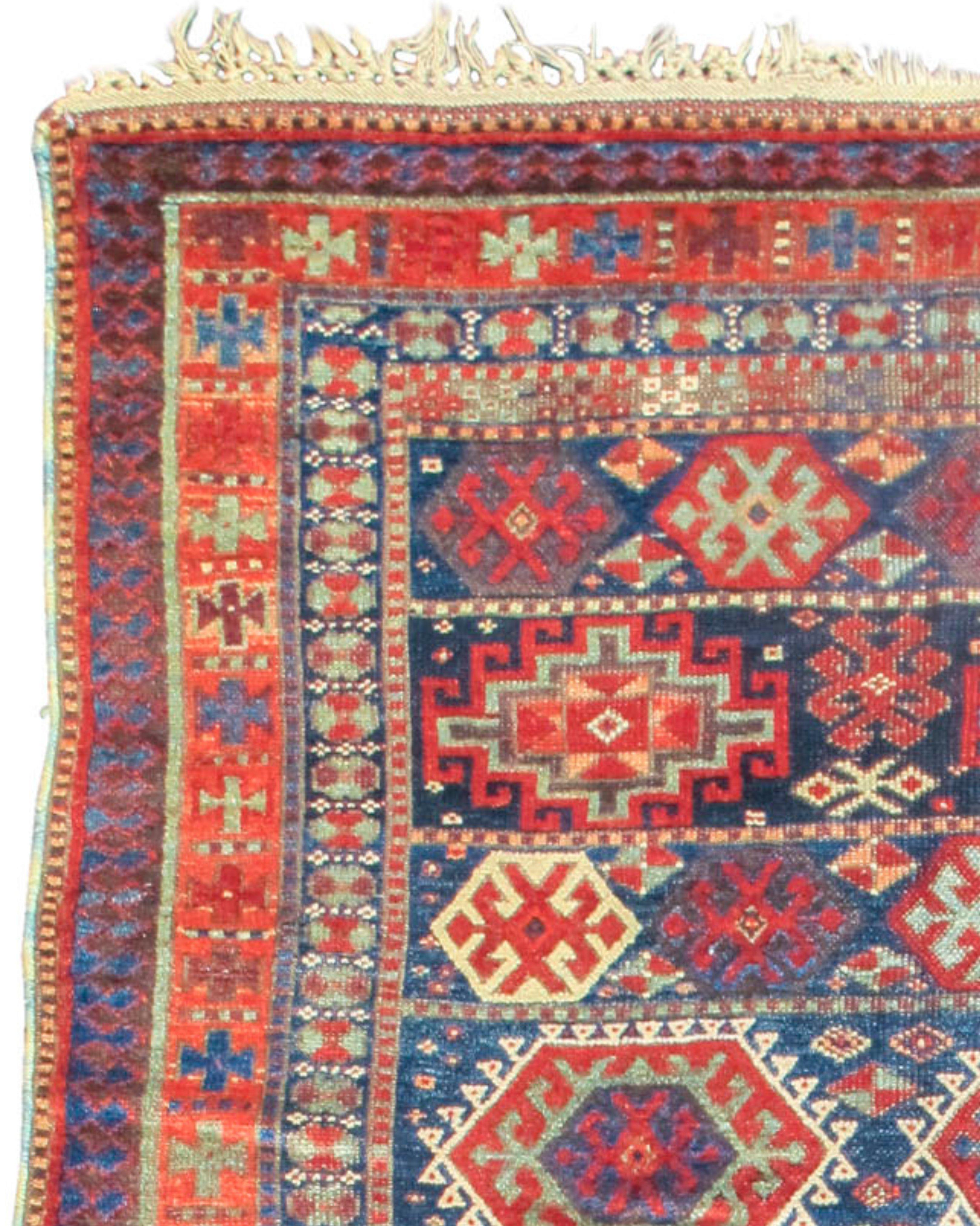 Persian Antique Sanjabi Kurd Rug, Late 19th Century For Sale