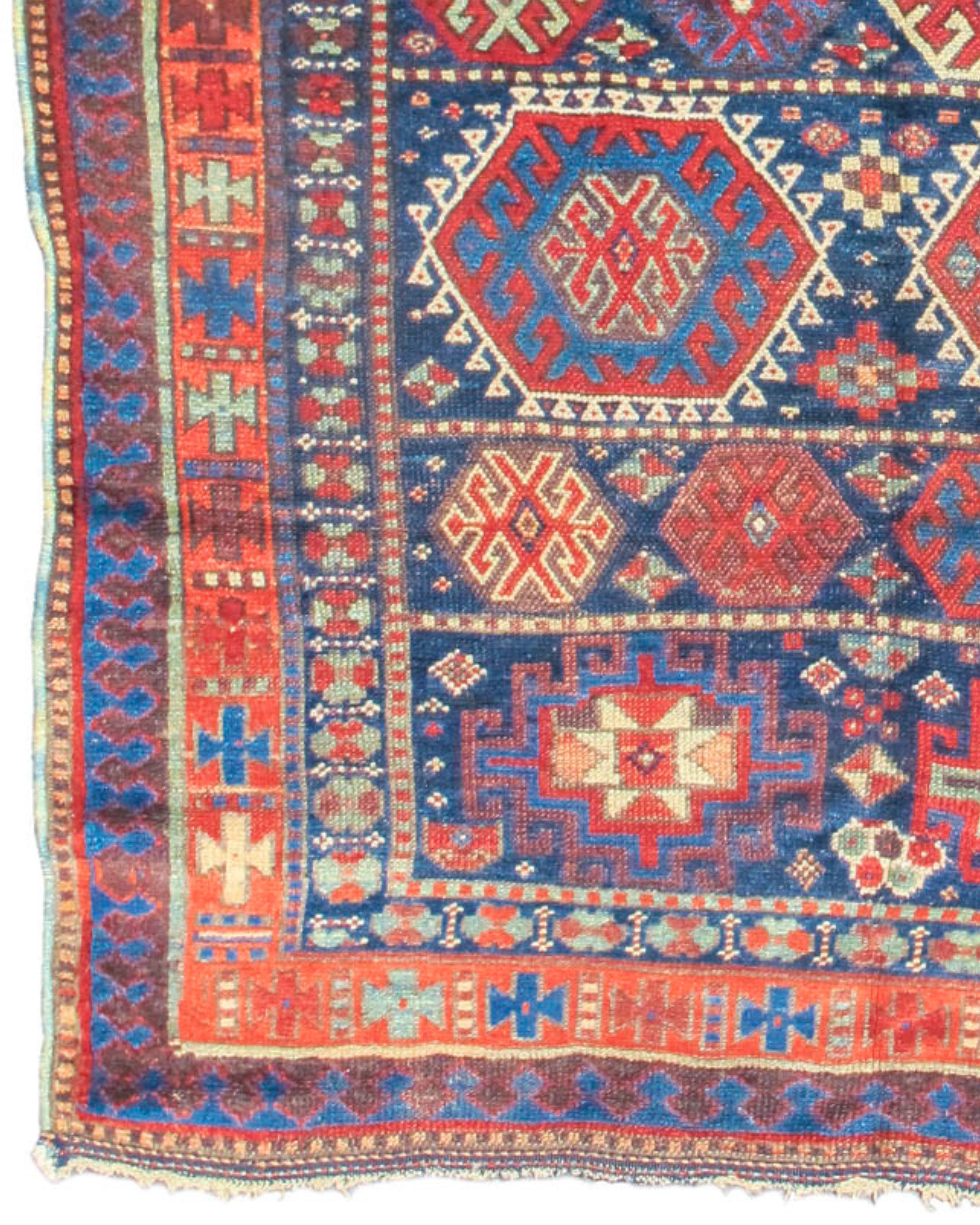 Hand-Knotted Antique Sanjabi Kurd Rug, Late 19th Century For Sale