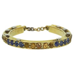 Antique Sapphire and Citrine Good Luck Horseshoe Ring