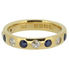 Anillo antiguo de zafiro y diamantes