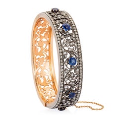 Antique Sapphire and Diamond Bangle by Mellerio