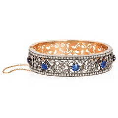 Antique Sapphire and Diamond Bangle by Mellerio