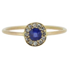 Used Sapphire and Diamond Halo Ring