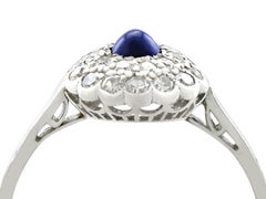 1920s Sapphire and Diamond Platinum Cluster Ring