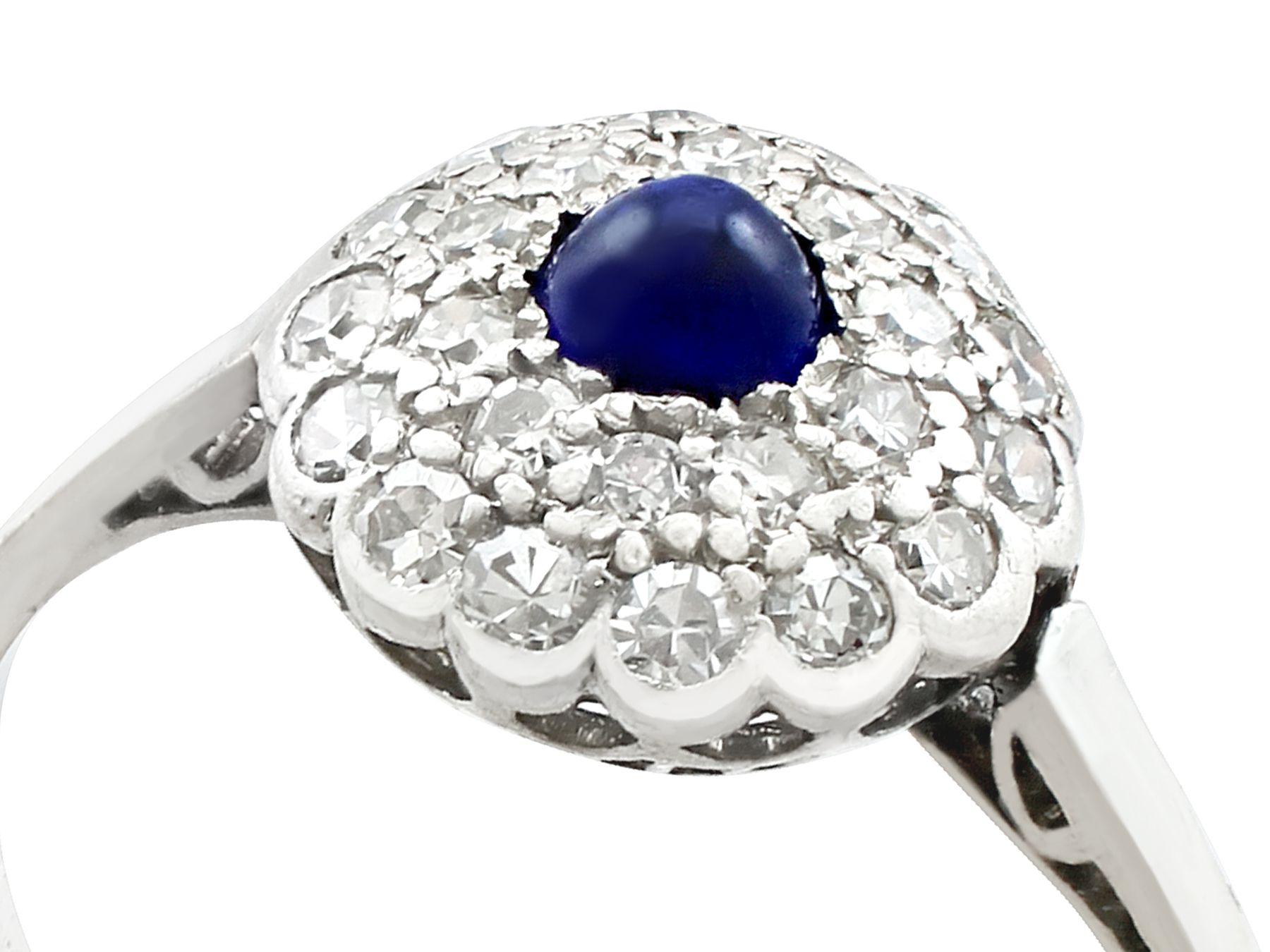antique sapphire and diamond cluster ring