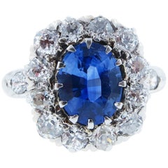 Antique Sapphire and Diamond Ring