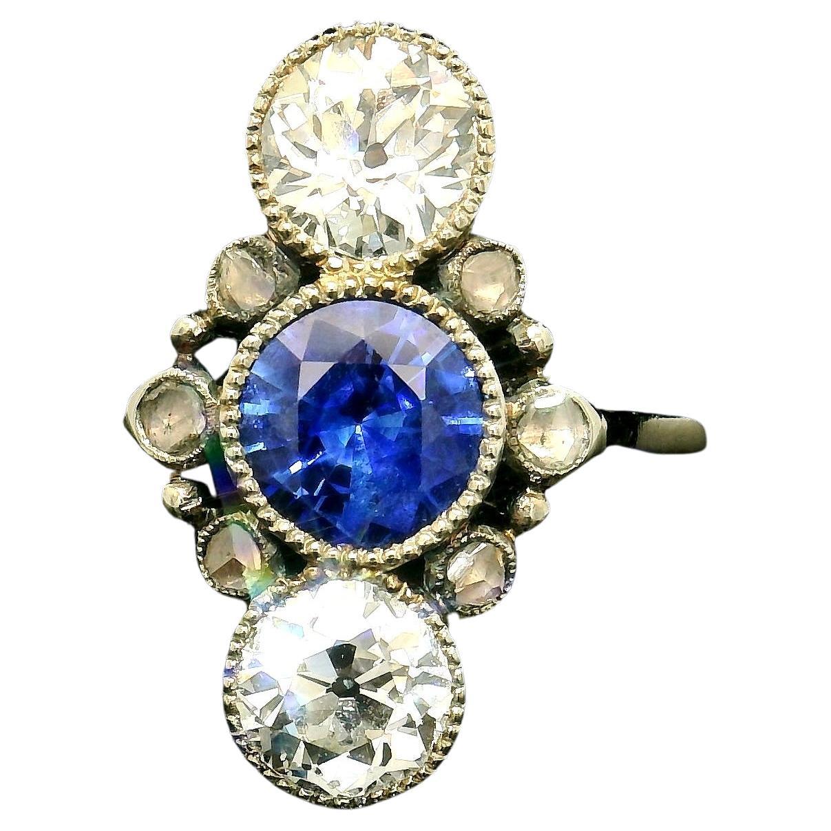 antique sapphire and diamond ring