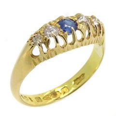 Antique Sapphire and Diamond Ring Hallmarked Chester, 1915