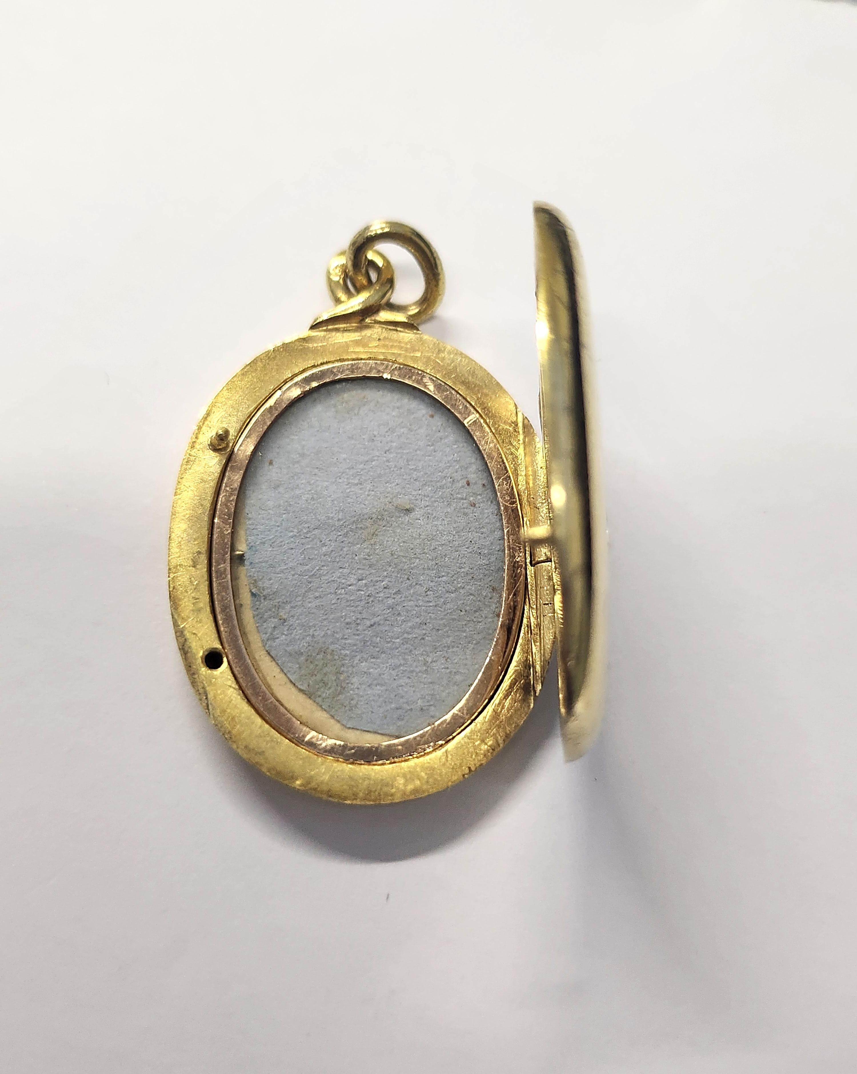 Women's or Men's Antique Sapphire And Diamond Russian Gold Locket Pendant For Sale