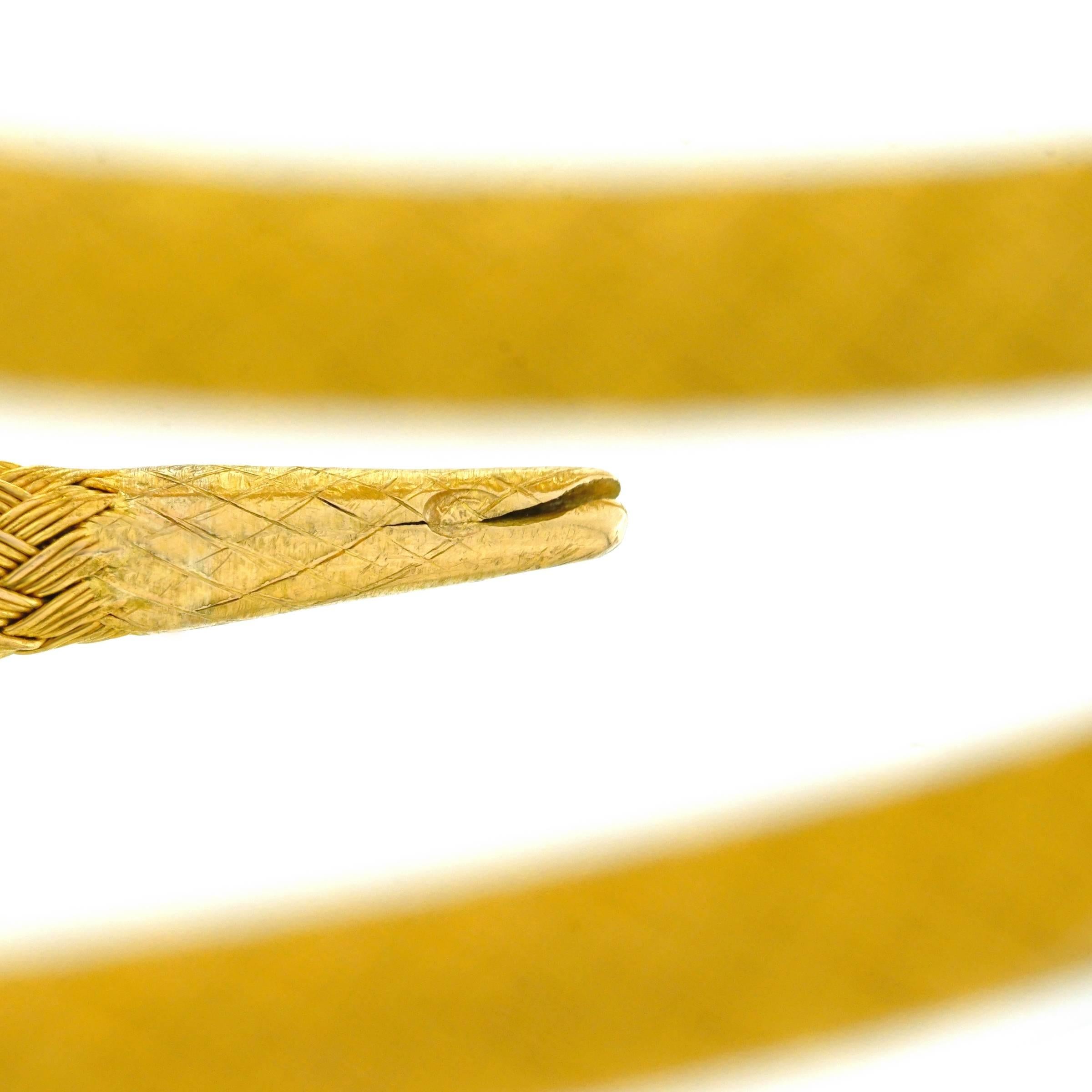 Antique Sapphire and Diamond Set Gold Flexible Snake Bracelet 1