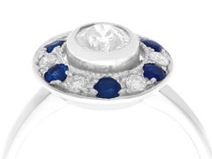 1920s Sapphire and Diamond White Gold Cluster Ring