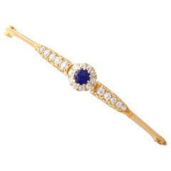 Antique Sapphire and Diamond Yellow Gold Bangle Circa 1895