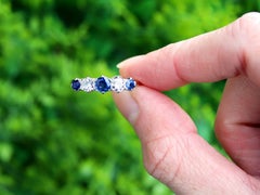 Antique Sapphire and Diamond Yellow Gold Cocktail Ring