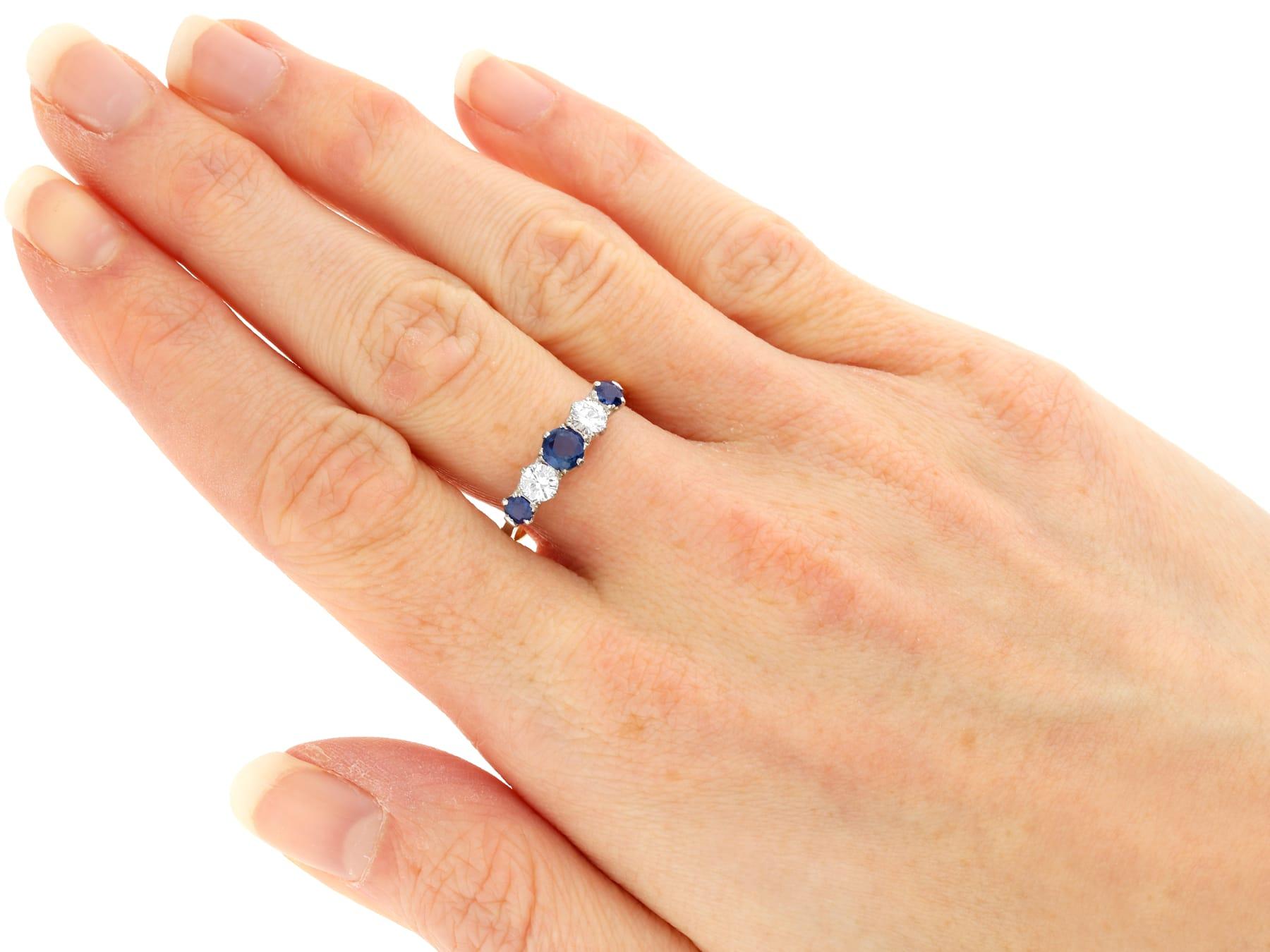 Antique Sapphire and Diamond Yellow Gold Cocktail Ring For Sale 2