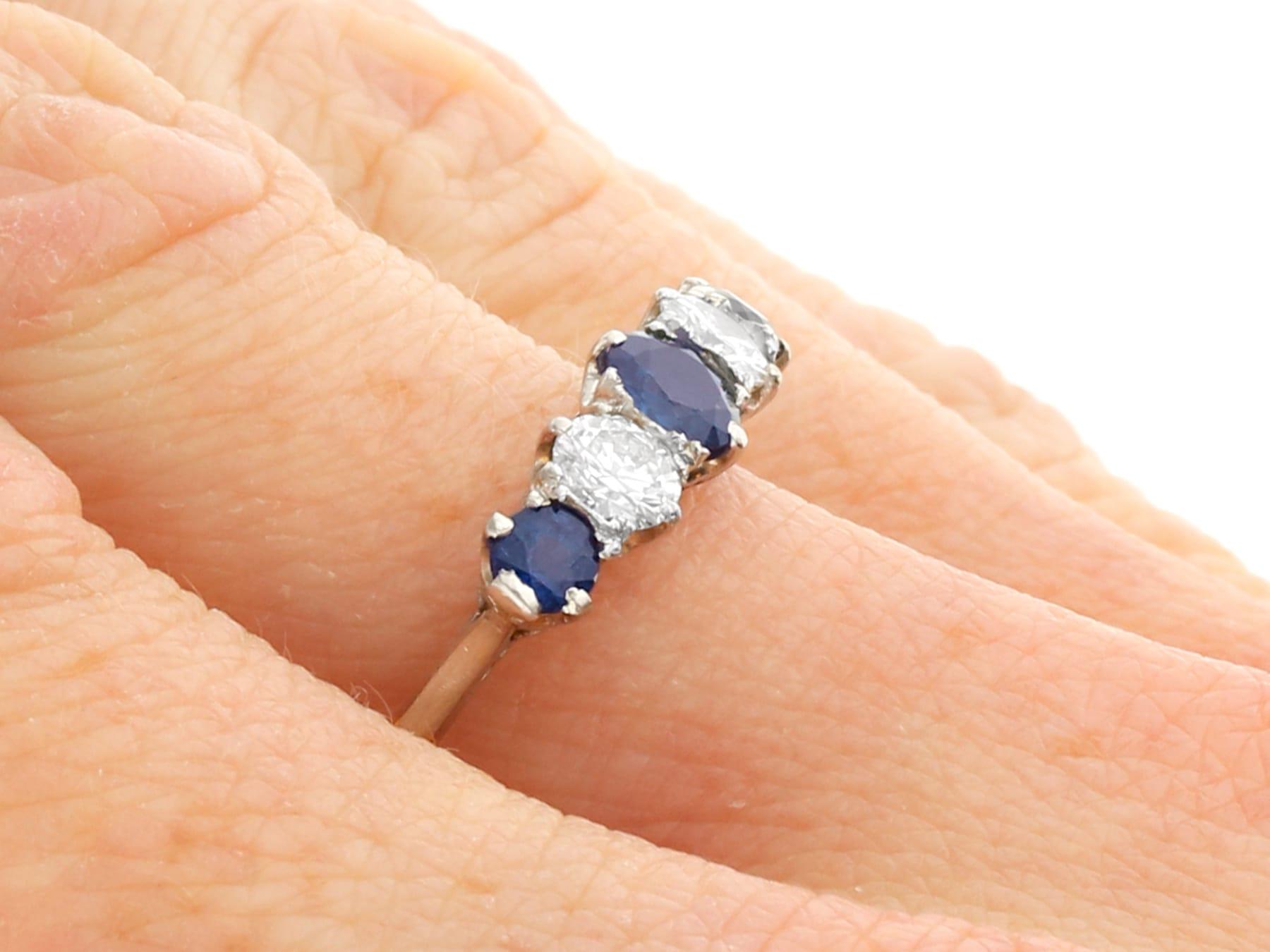 Antique Sapphire and Diamond Yellow Gold Cocktail Ring For Sale 3