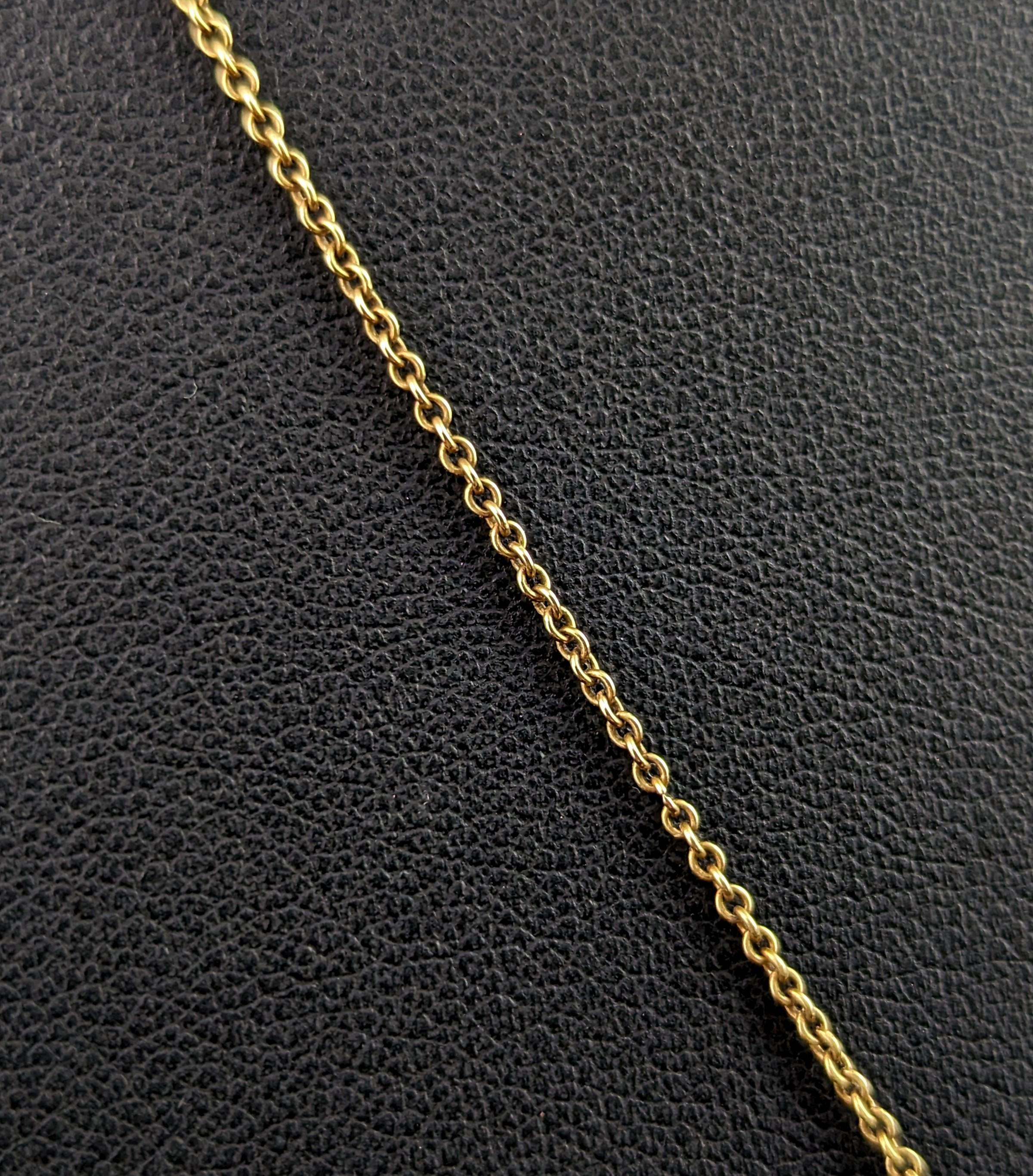 Antike Saphir- und Perlen-Tropfen-Anhänger-Halskette, 15k Gelbgold  Damen