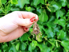 Viktorianische Ohrringe aus Gelbgold mit Saphir und Rubin