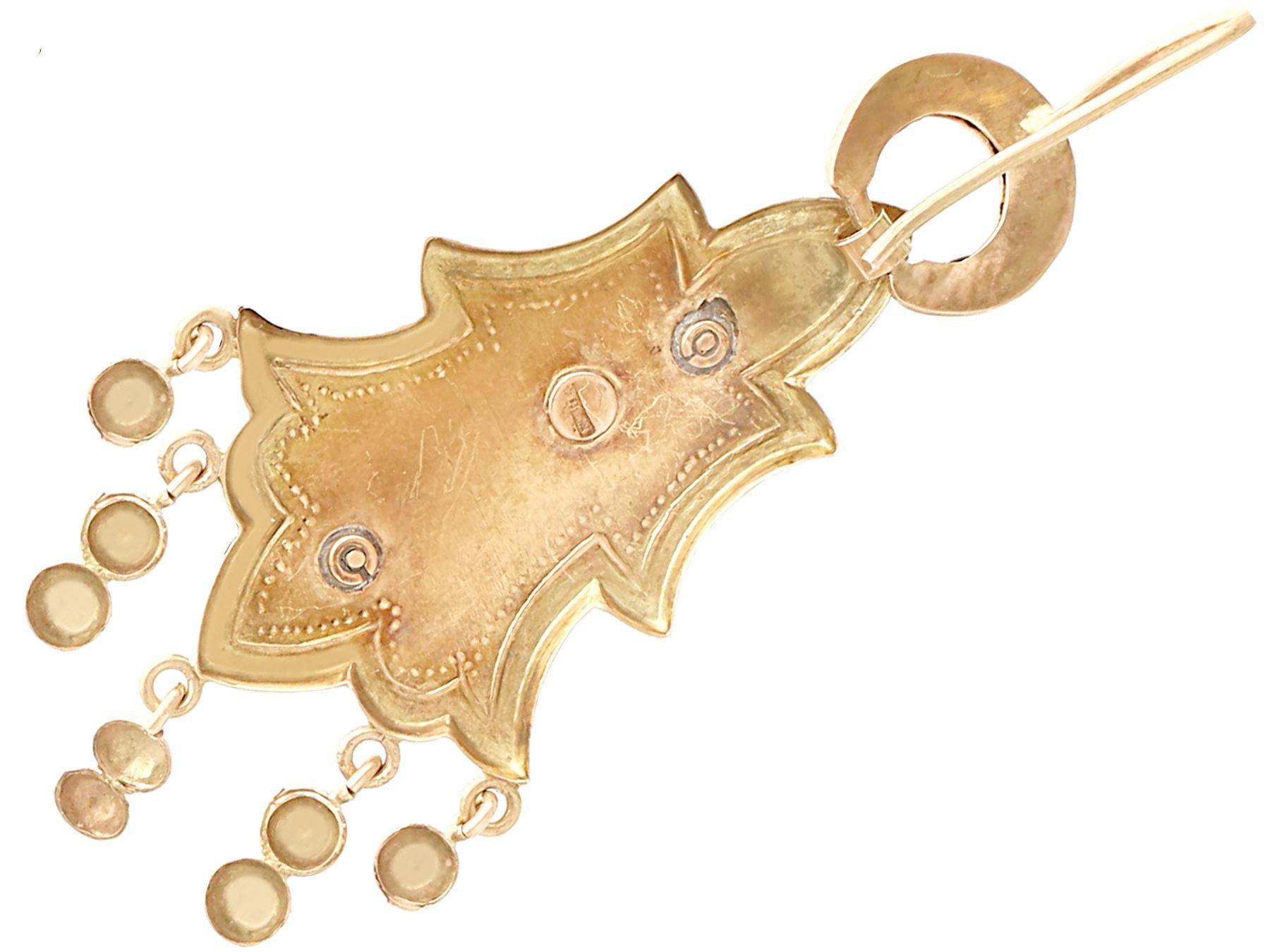 Antike Saphir- und Rubin-Ohrringe aus Gelbgold, um 1880 für Damen oder Herren im Angebot