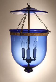 Antique Sapphire Blue Bell Jar Lantern