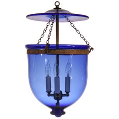 Antique Sapphire Blue Bell Jar Lantern