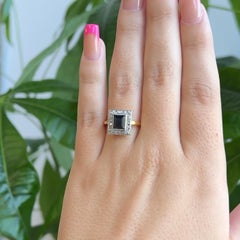 Antique 1.50 Carat Sapphire Diamond 18 Karat Gold Ring