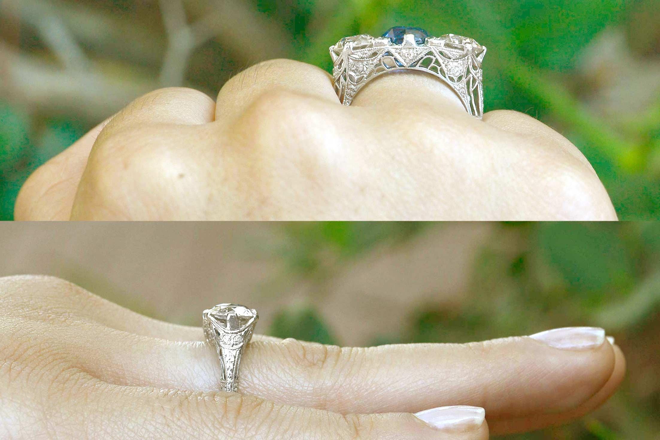 6 carat sapphire engagement ring
