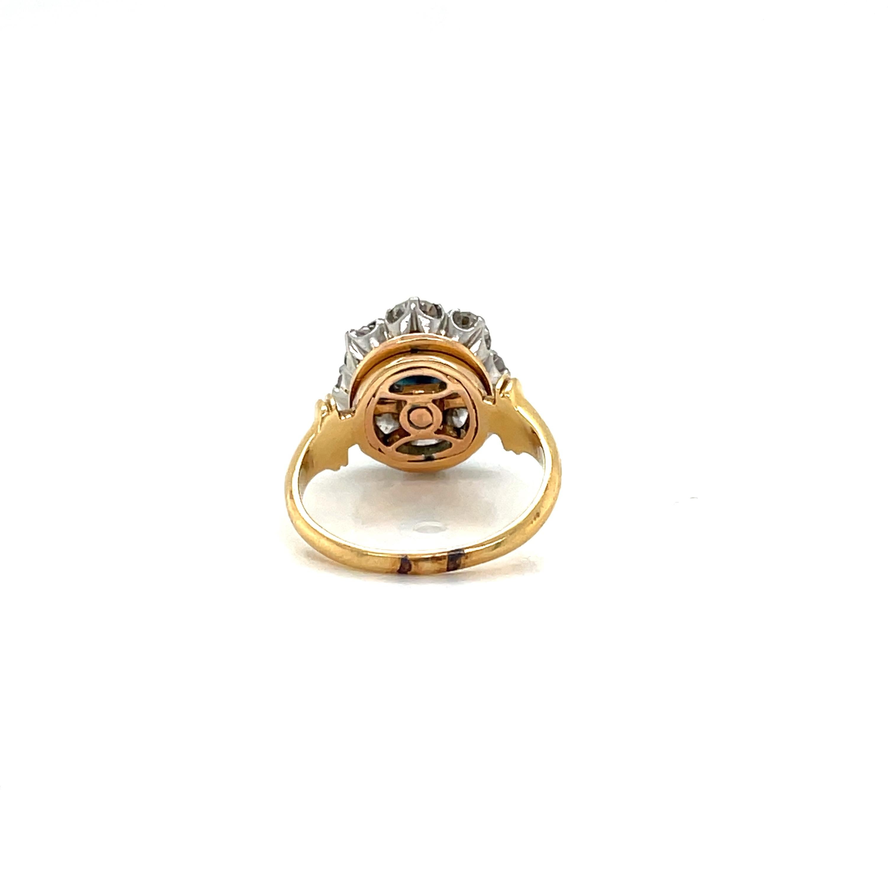 Women's Antique Sapphire Diamond Cluster Ring