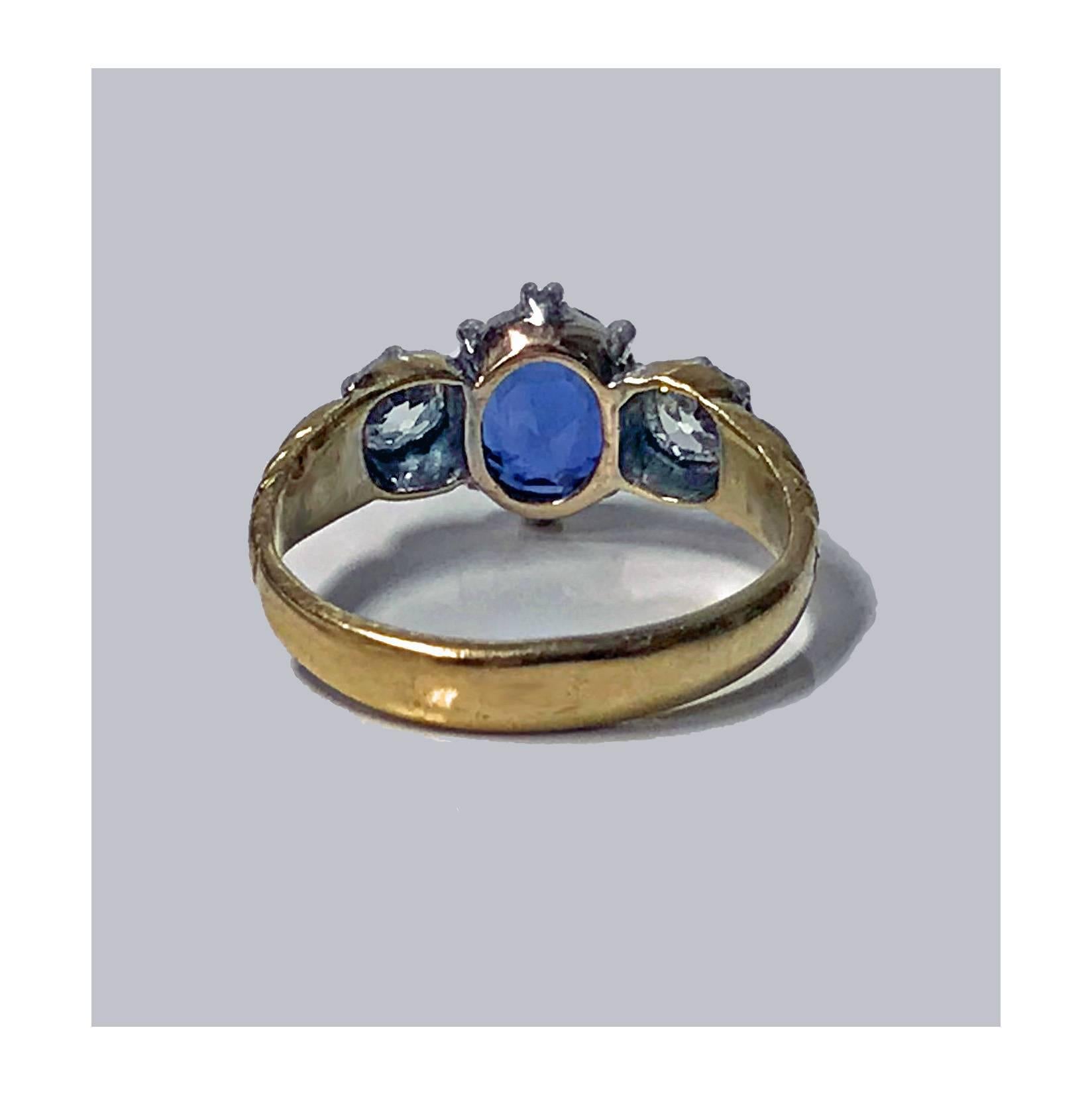 Antique Sapphire Diamond Gold Ring 5