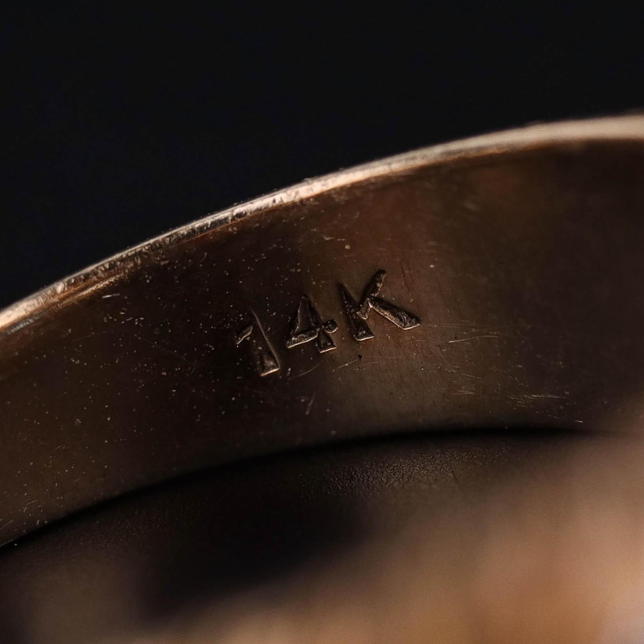 Bague ancienne en or 14k avec saphir et diamant Excellent état - En vente à Lewisburg, PA