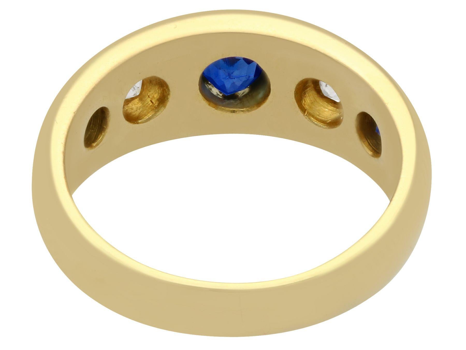 Antique Sapphire and Diamond Yellow Gold Cocktail Ring In Excellent Condition In Jesmond, Newcastle Upon Tyne