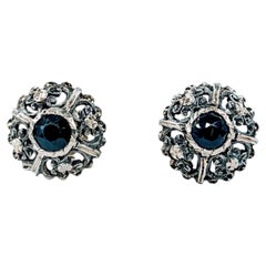 Antique Sapphire Earrings in 18k Yellow Gold