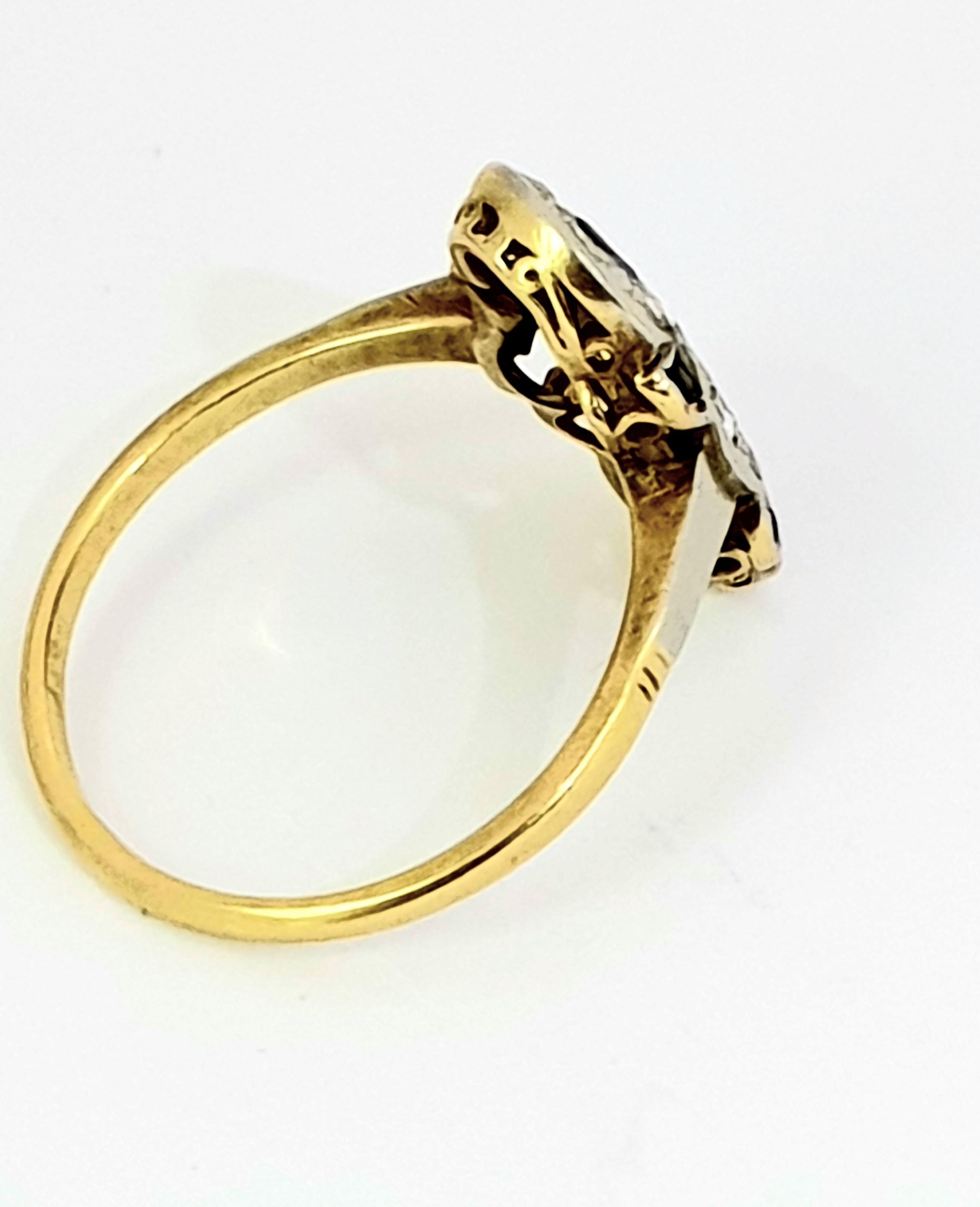 Art Nouveau Antique Sapphire Gold Plaque Ring For Sale