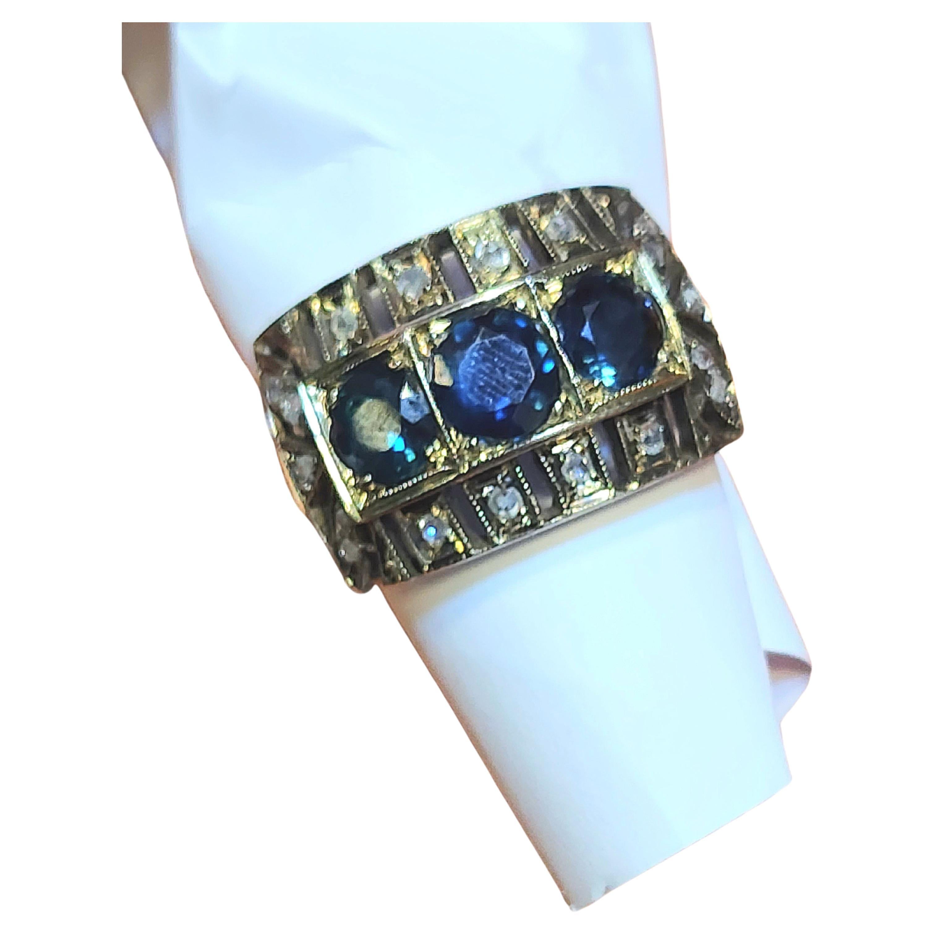 Antique Sapphire Gold Ring In Good Condition For Sale In Cairo, EG