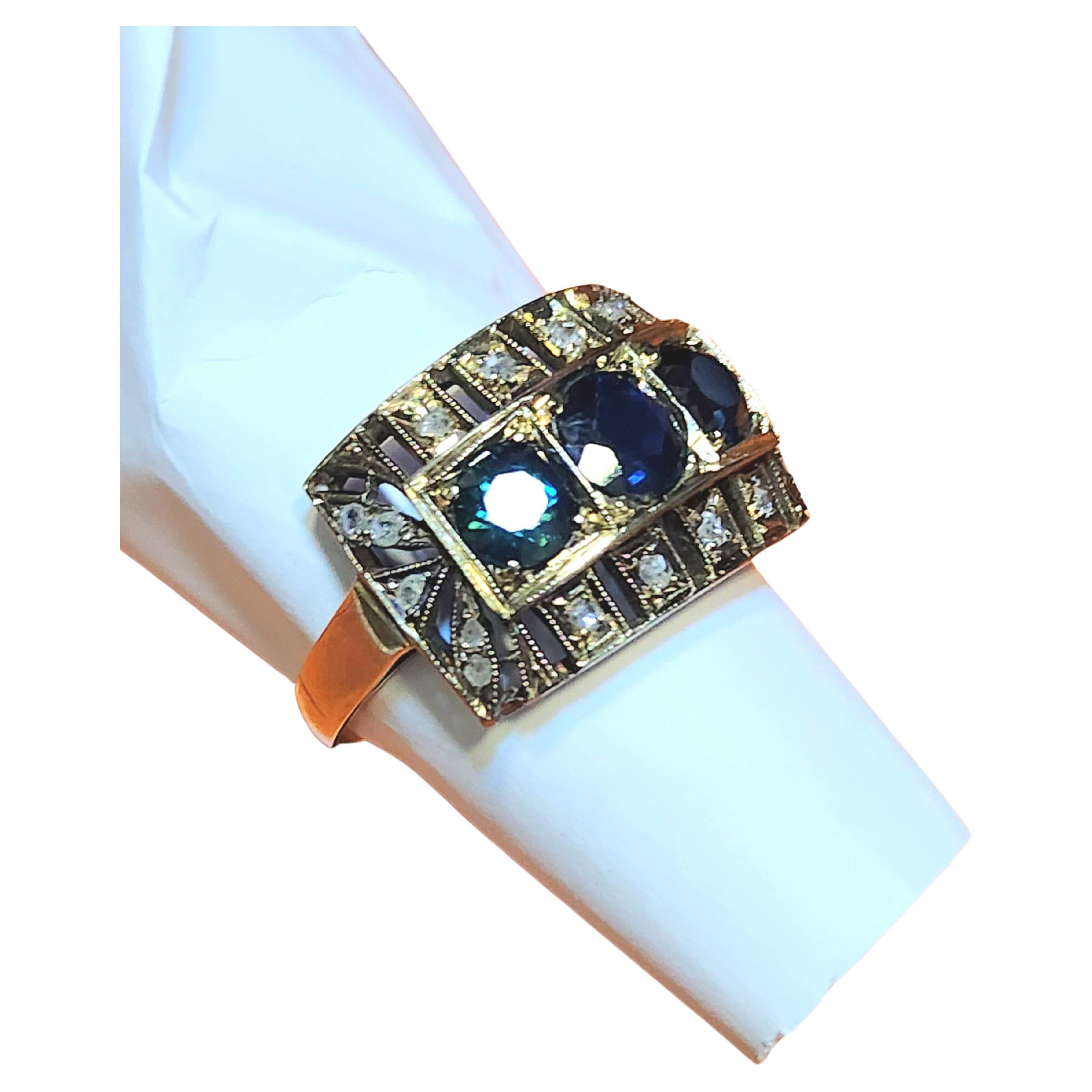 Antique Sapphire Gold Ring For Sale 1