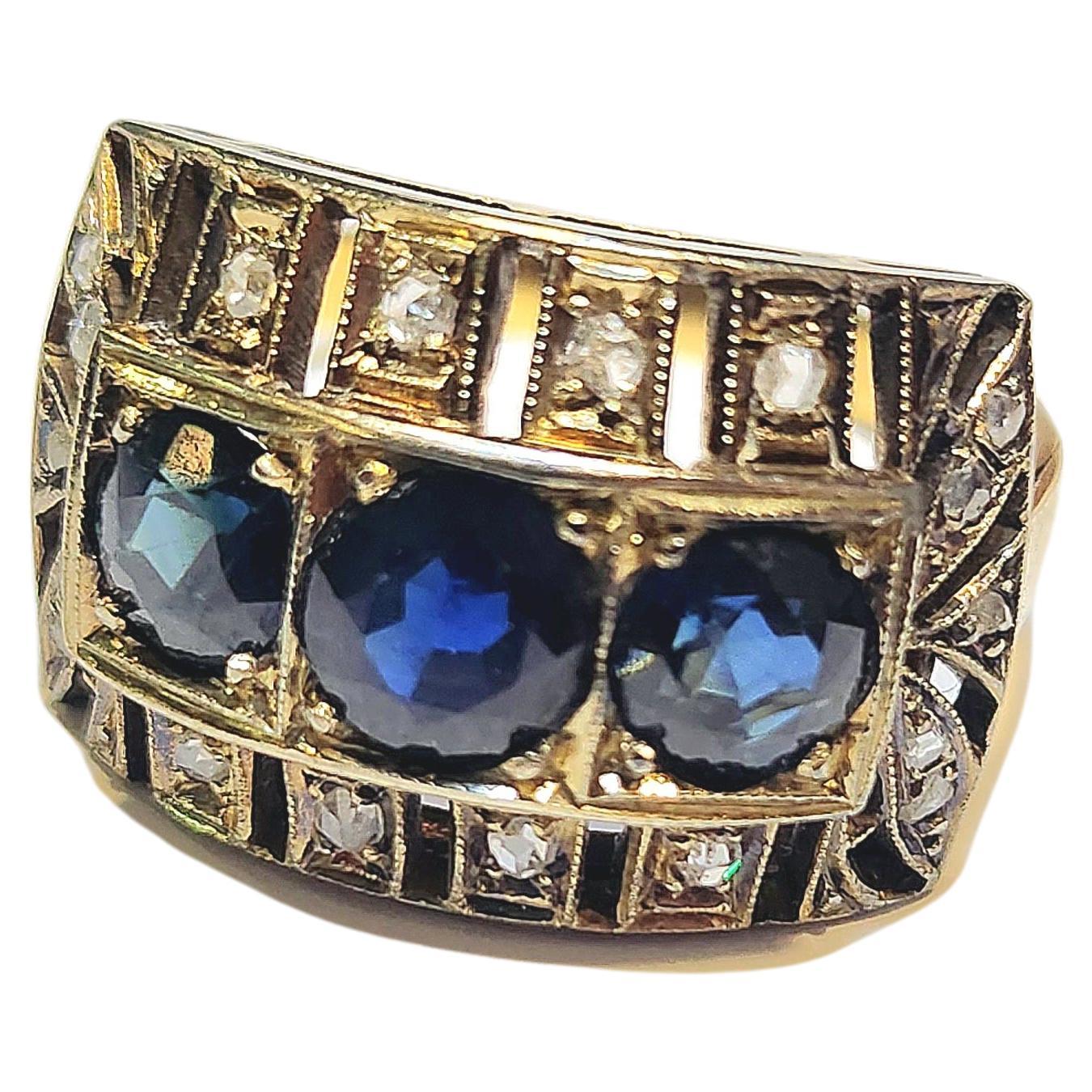 Antique Sapphire Gold Ring For Sale