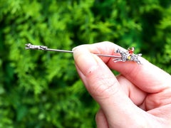 Antique Sapphire Ruby Diamond and Gold 'Fox Hunting' Brooch