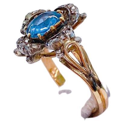 Antique Sapphire Solitare Gold Ring For Sale 2