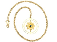 Pendentif en or jaune saphir ancien