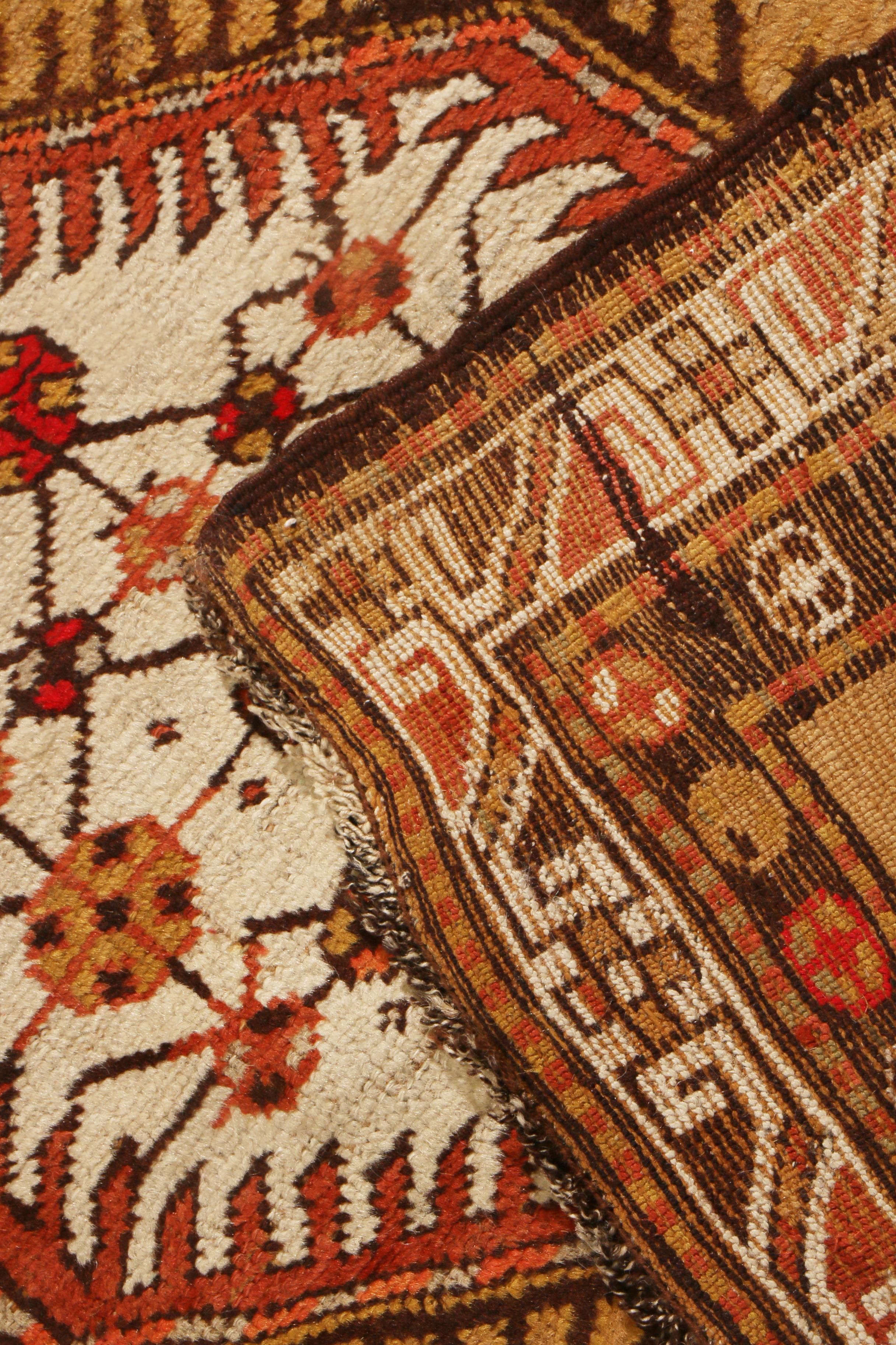 Antiker geometrischer persischer Sarab-Läufer aus Wolle in Orange und Rot von Teppich & Kelim im Angebot 2