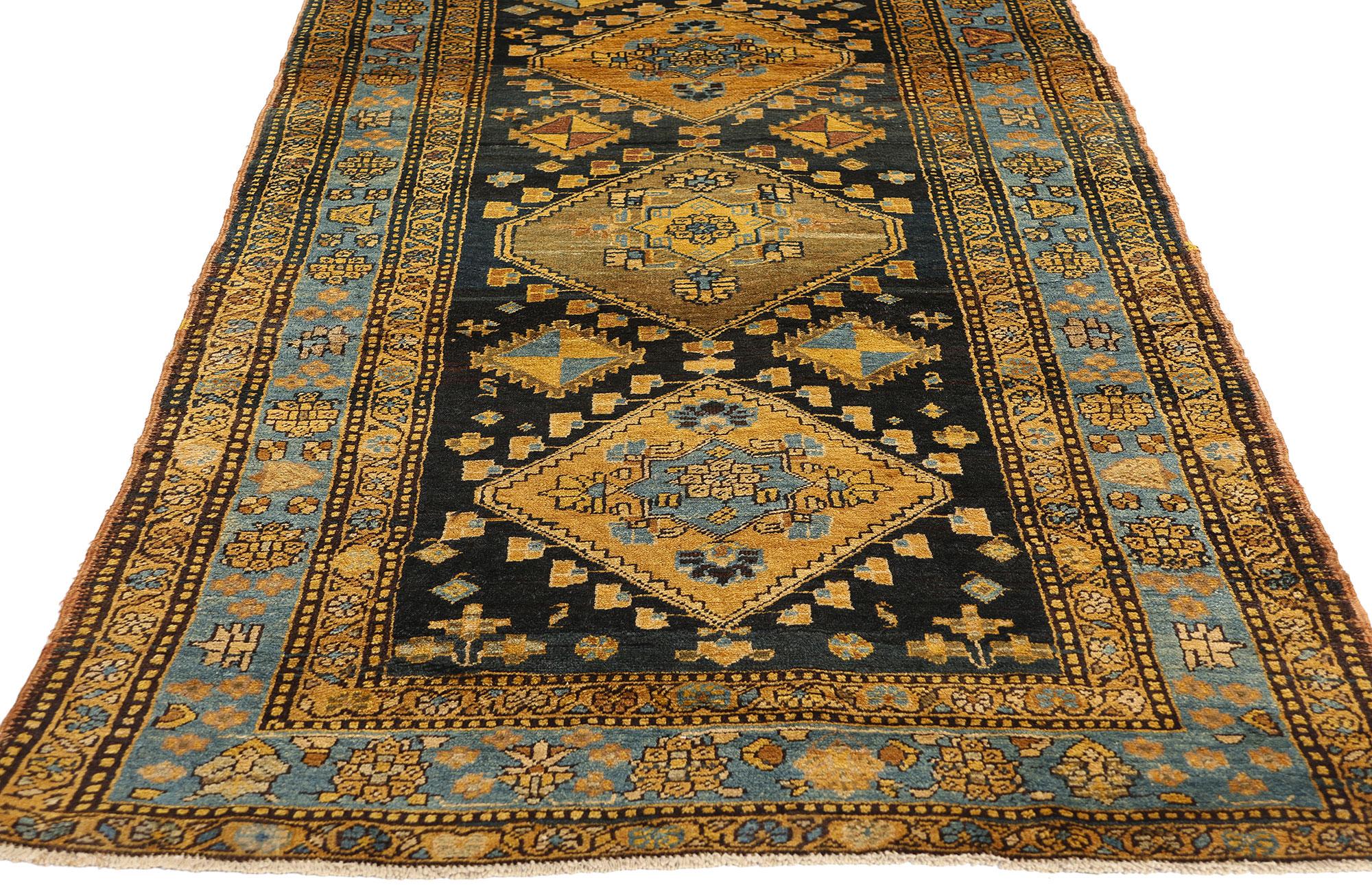 73326 Antique Persian Sarab Rug Runner, 03'05 x 11'06. Persian Sarab rugs and carpet runners hail from the northwest reaches of Iran and are renowned for their exceptional artisanship, intricate patterns, and premium materials. Typically fashioned