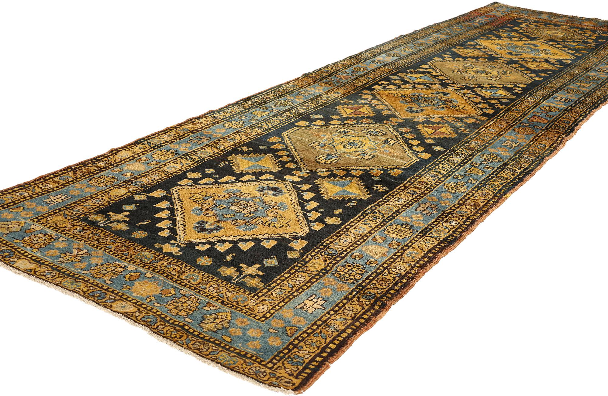 20th Century Antique Persian Sarab Rug Runner, 03'05 x 11'06 For Sale