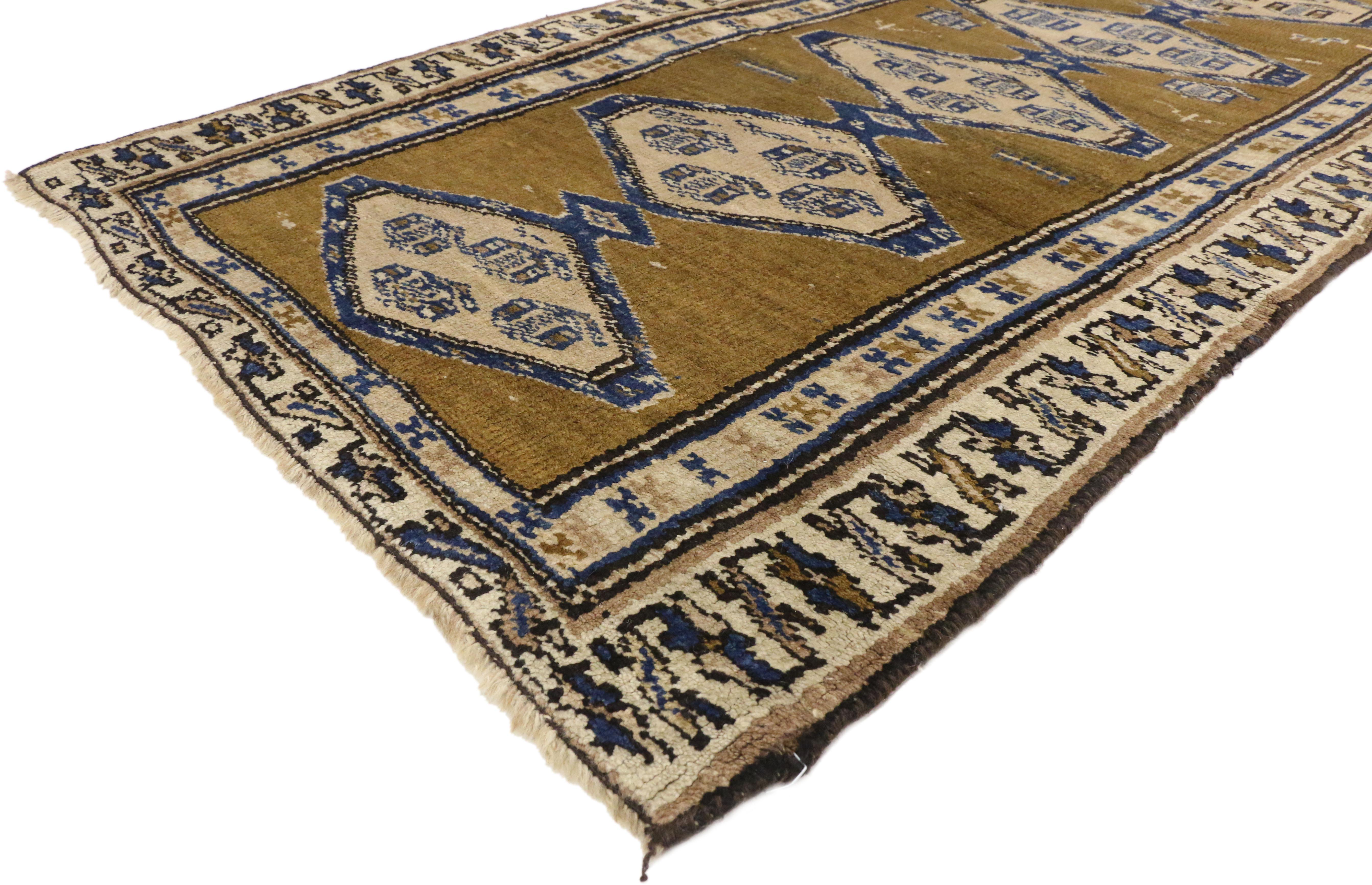 Antique Sarab Persian Runner with Modern Tribal Style In Good Condition For Sale In Dallas, TX