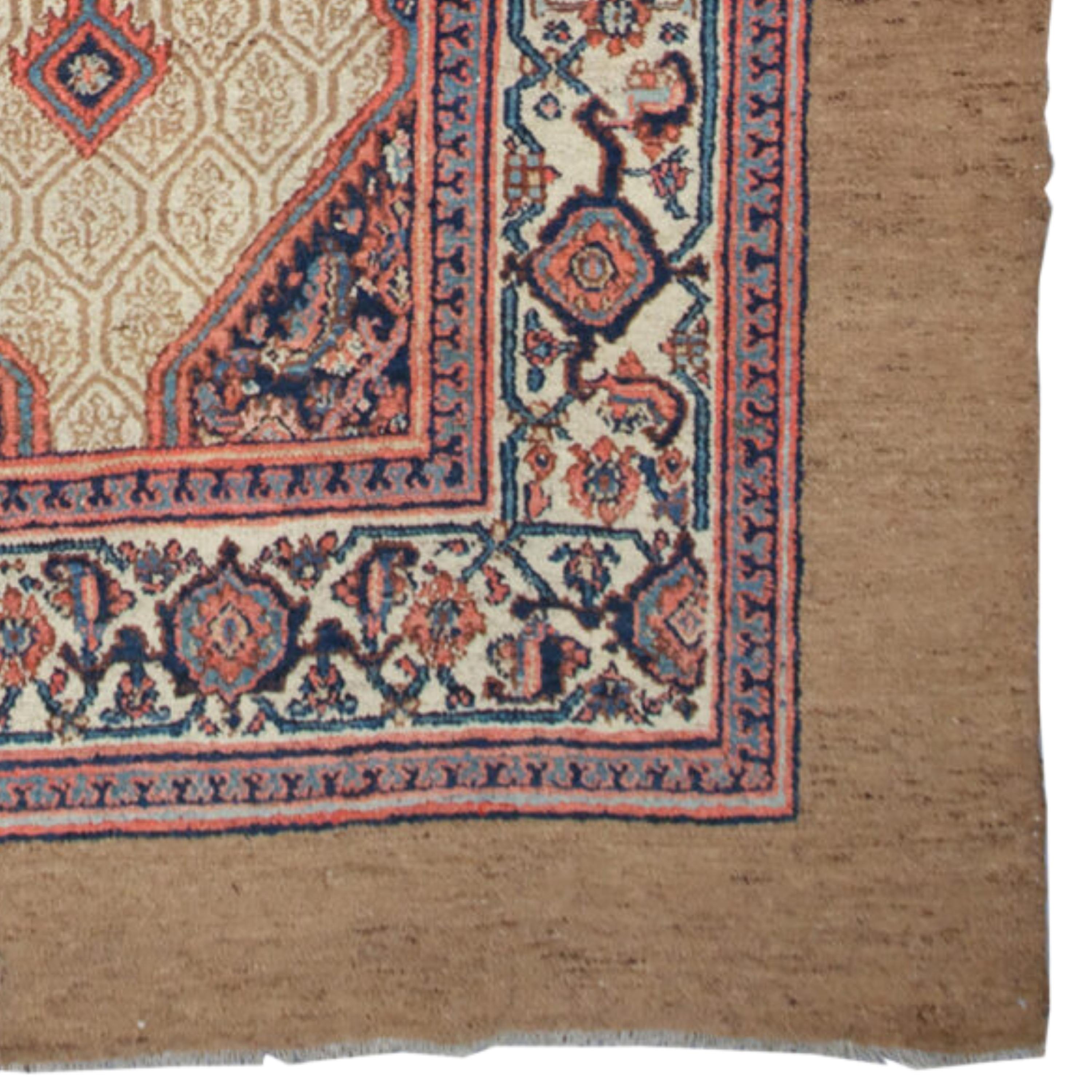 Antique Sarab Rug - 19th Century Sarab Camel Hair Rug, Antique Rug, Vintage Rug In Good Condition For Sale In Sultanahmet, 34