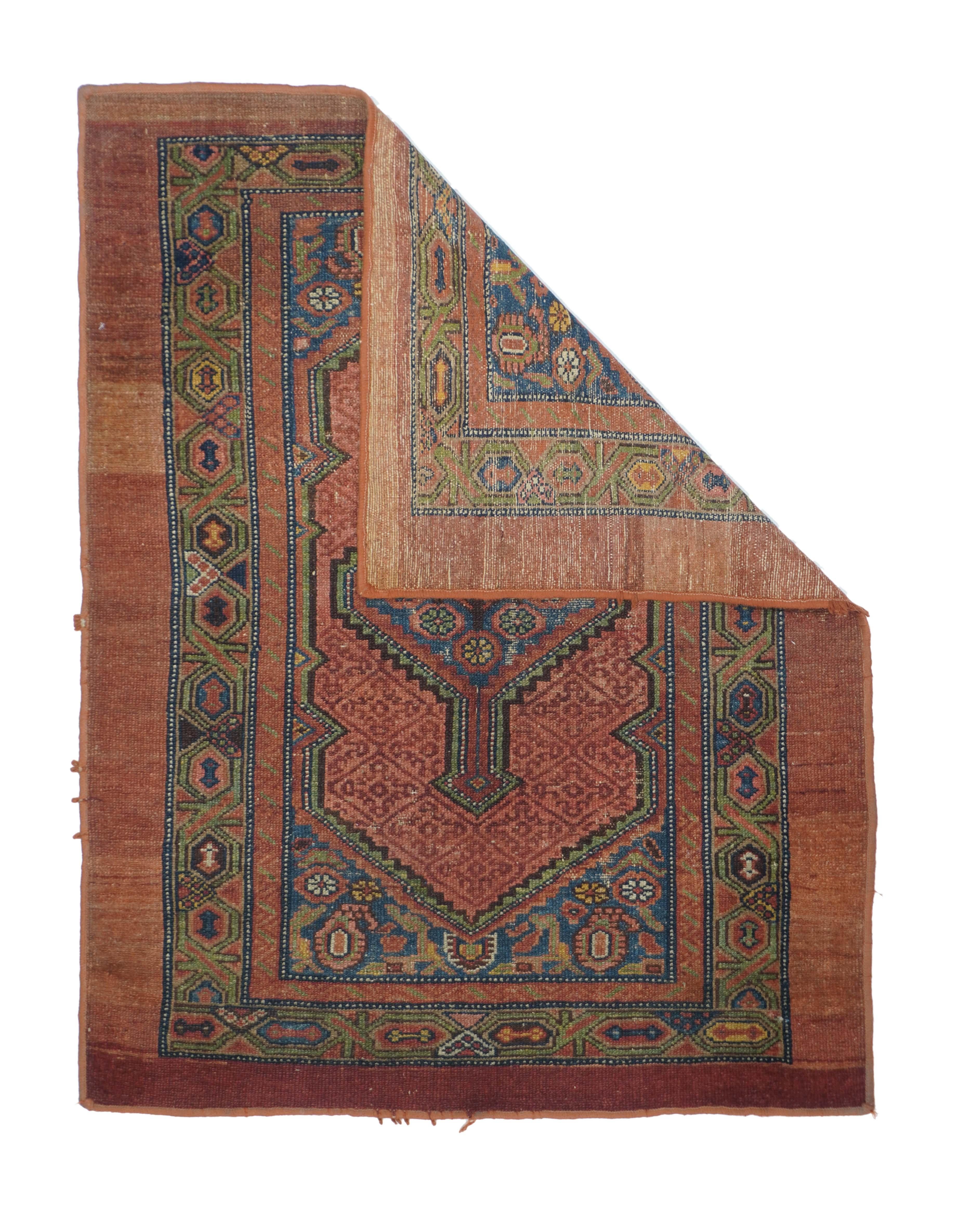 Antique Sarab rug 2'11'' x 3'10''.
